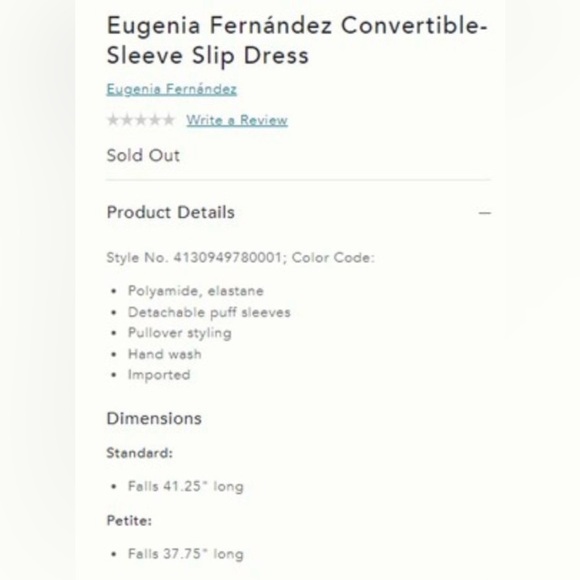 Eugenia Fernandez, Milos Emerald Convertible-Sleeve Slip Dress. size L. - Picture 8 of 8